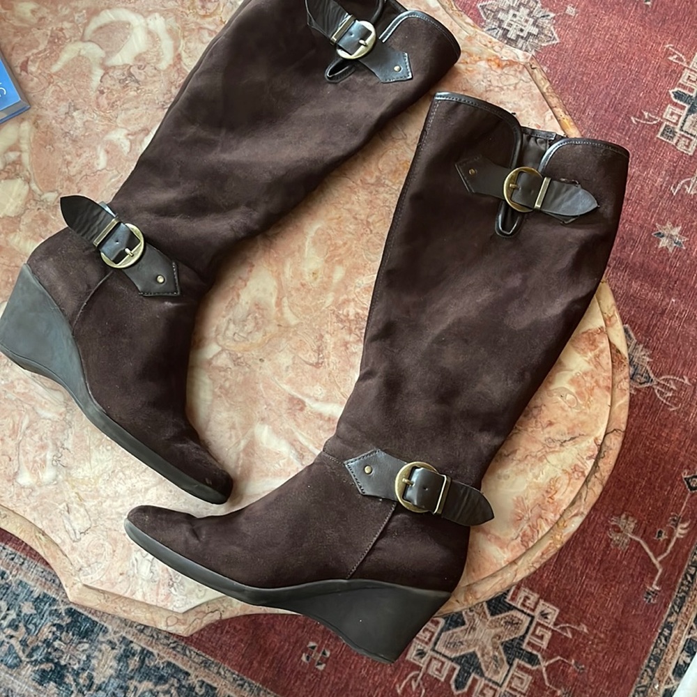 Aerosoles Brown Wedge Heeled Boots